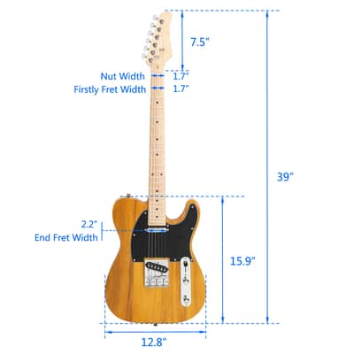 Maple Fingerboard GTL Electric Guitar SS Pickup - Transparent Yellow image 5