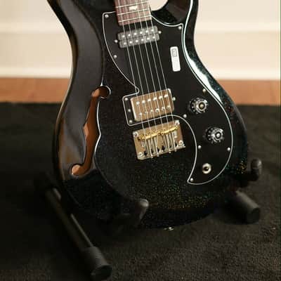 PRS S2 Vela Semi-Hollow Electric Guitar, Black Rainbow Holoflake image 2