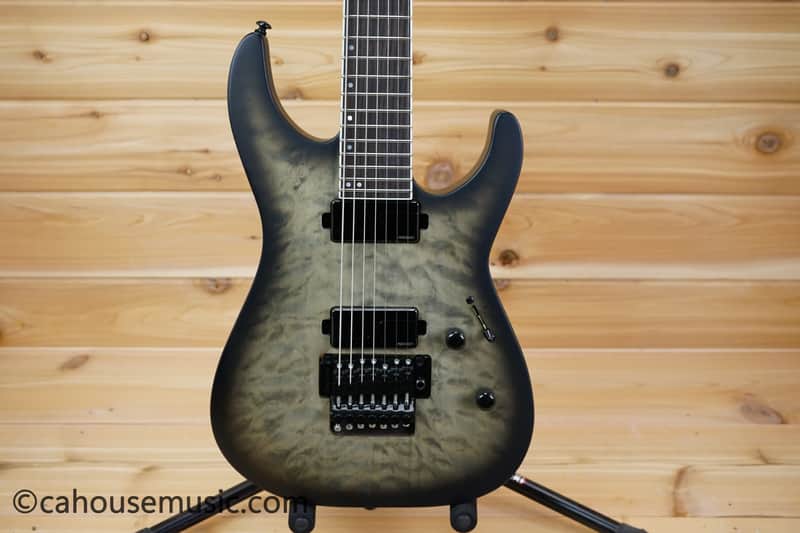 ESP LTD M-1007 Baritone - Charcoal Burst Satin image 1