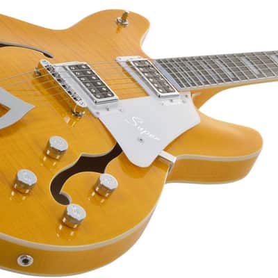 Hagstrom HSSUVIK57 Electric Guitar, Super Viking, Dandy Dandelion Flame image 2