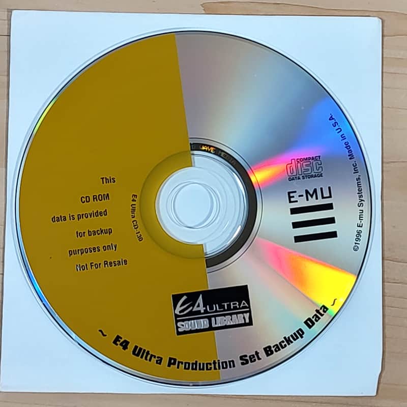 E-MU E4 Ultra Production Set Backup Data, emu CD image 1