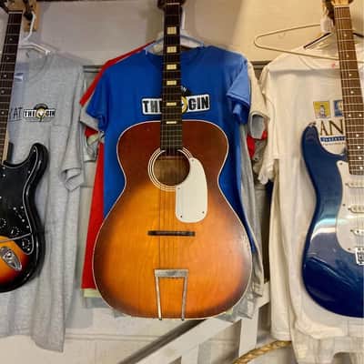 Silvertone s64-h Acoustic Guitar circa 1960s - Sunburst seen better days image 1