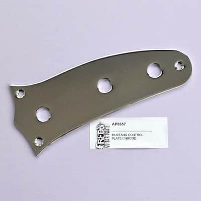 Fender Mustang Control Plate Chrome 3x10mm (US pots) image 2