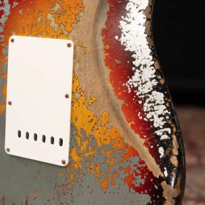 Fender Custom Shop 1965 Stratocaster Super Heavy Relic Electric Guitar - Super Faded Aged Firemist Silver over 3-Color Sunburst with Hardshell Case image 14