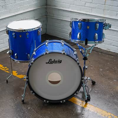 Ludwig Legacy Mahogany 22x14, 13x9, 16x16 - Blue Sparkle image 2