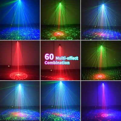 DJ Disco Stage Party Lights, LED Sound Activated Laser Light RGB Flash Strobe Projector with Remote Control for Christmas Halloween Decorations Karaoke Pub KTV Bar Dance Gift Birthday Wedding image 2