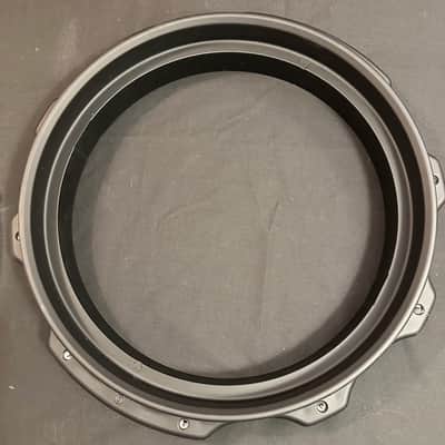Hooplug 14" ABS Snare Hoop Ring (black) w/EXTRA RIM, BOLTS, & HEAD-NEAR MINT image 2