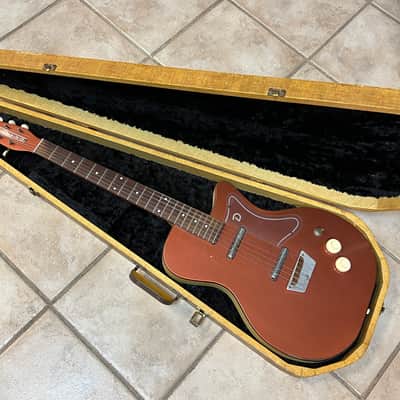Vintage 1956 Danelectro U2 Electric Guitar Copper w original TWEED case image 12