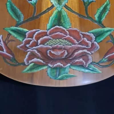 Blueberry Handmade Grand Concert Acoustic Guitar Floral Motif image 11
