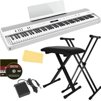 Roland FP-90X 88-Key Digital Piano - White w/ Adjustable Stand