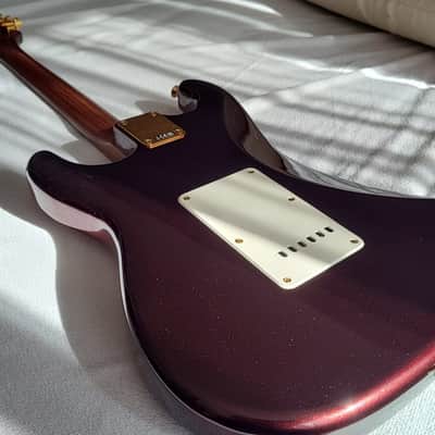 Custom Squier 40th Anniversary Gold Edition Stratocaster - Ruby Red Metallic, 100% Rosewood Neck (2022) image 12