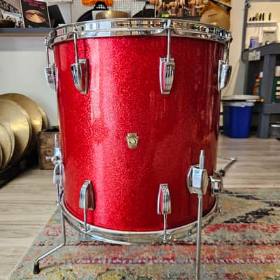Ludwig Super Classic 22-16-13" 3-ply Drum Kit in Red Sparkle - Keystone Badge 1964 image 11