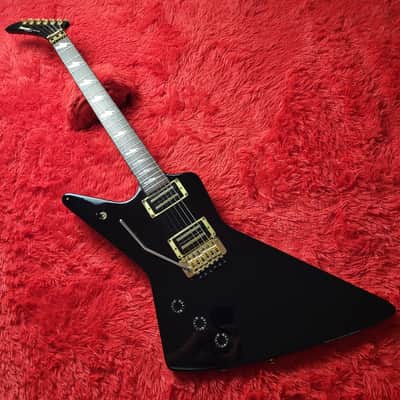 Rare Fernandes EX-85L Left Handed 1984 - Black - Explorer - Lightning Bolt Inlays - Set Neck - Made In Japan MIJ image 2