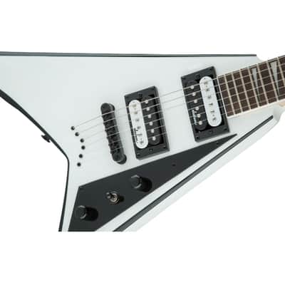 Jackson JS Series Rhoads JS32T, Amaranth Fingerboard, White with Black Bevels image 6