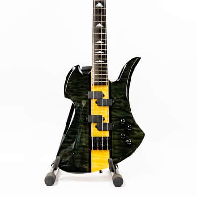 BC Rich Heritage Classic Mockingbird Bass with Gigbag - Quilted Black / Natural image 1