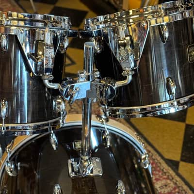 VINTAGE 1980's Gretsch Square Badge Factory Original Drum Set in Gloss Ebony - 16x22, 10x10, 10x12, 11x13, 16x16 image 5