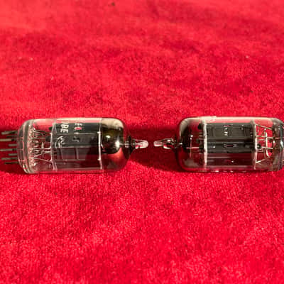 Vintage Pair RCA 12AU7 5963 White Paint Preamp/Amplifier Vacuum Tubes late-50s - Clear Glass image 8