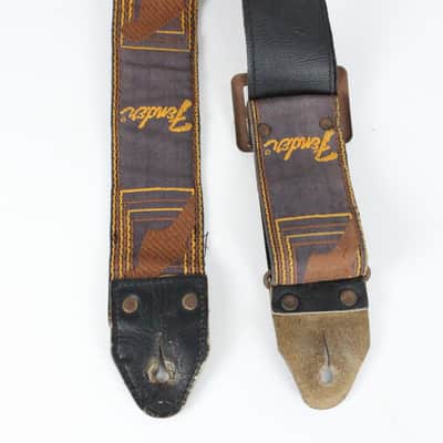 1970s Vintage Fender Legacy Monogrammed Leather Guitar Strap w/Metal Buckle image 3