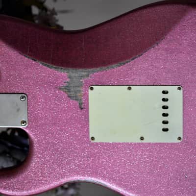 American Fender Stratocaster Relic Custom Nitro Pink Sparkle HSS CS Texas Specials image 21