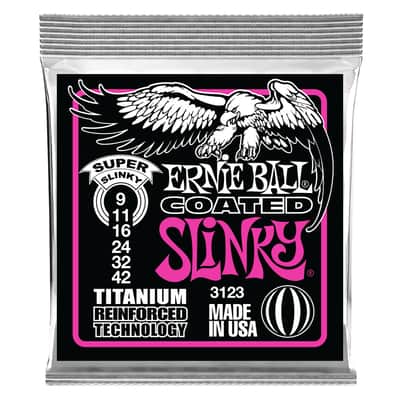 Ernie Ball 3123 Super Slinky Coated Titanium RPS Electric Guitar Strings image 1