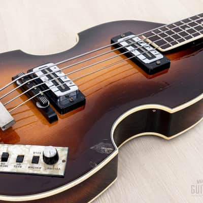 1974 Hofner 500/1 Beatle Bass Vintage Violin Bass Sunburst w/ Blade Pickups, Case image 6