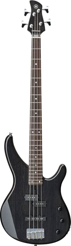 Yamaha TRBX174EW Trans Black 4 String Bass Guitar w/Flame Mango Top image 1