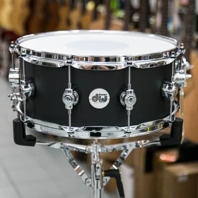DW Design Series Black Satin Snare Drum 14"x6" image 1