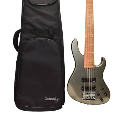 Sadowsky MetroExpress Modern 5-String Bass Guitar, Maple Fingerboard, Silver Metallic w/ Bag image 1
