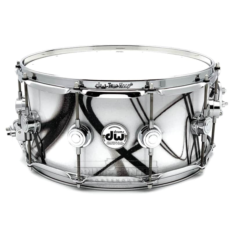 $429.77 Savings! DW Collectors Maple Snare Drum - 14x6.5 White Glass Contrails