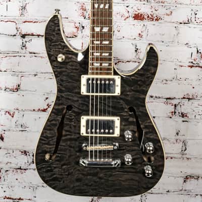 Schecter - Diamond Series C-1E/A Semi-Hollow Electric Guitar, Grey Quilted Maple - x0028 - USED image 1