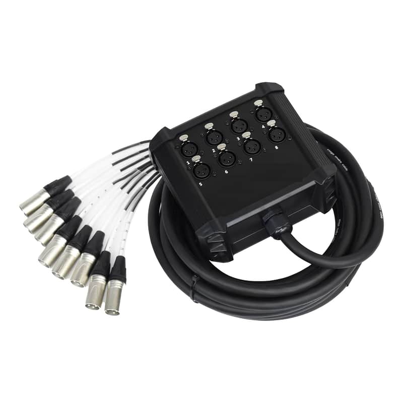 Speakers Low Profile XLR Send Circuit Board Snake Cable, XLR Splitter Cable, Small Footprint XLR Box Snake for Live, Recording, Stage, Studio, 8 Channel 25 Feet Long image 1