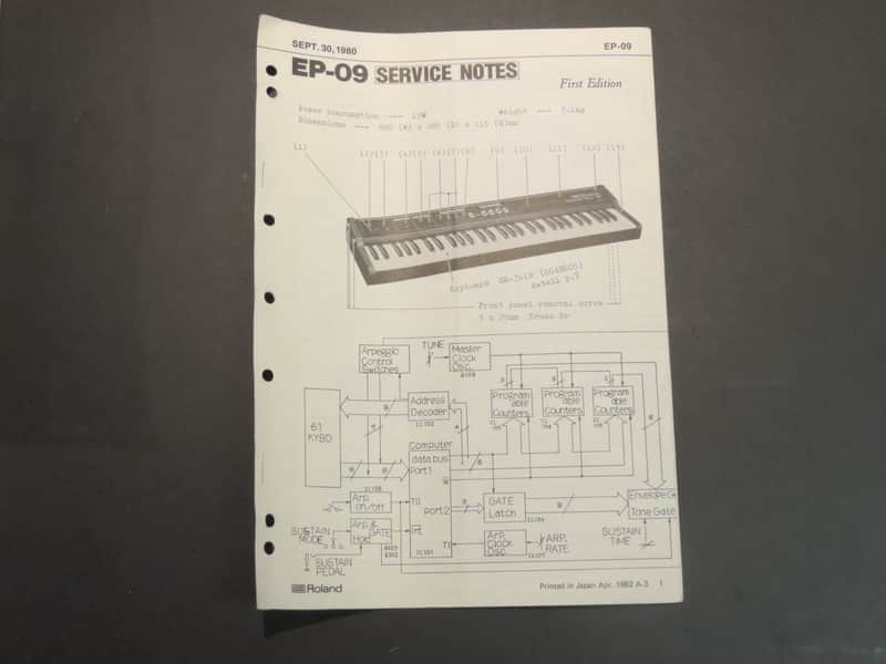 Roland EP-09 Service Notes [Three Wave Music] image 1