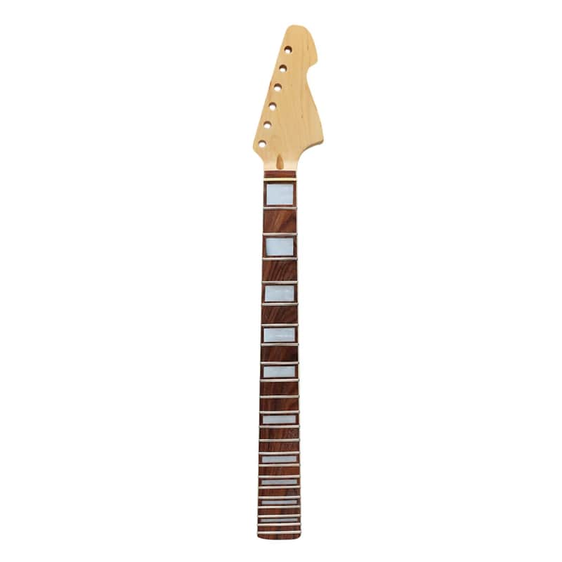 24" Short Scale Guitar Neck – 24 Fret Maple with Rosewood Fretboard & Block Inlays, Bolt-On image 1