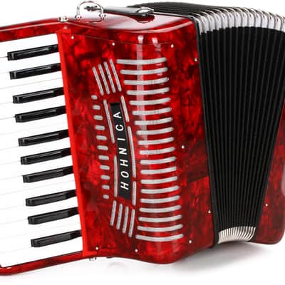 Hohner Hohnica 1303 12 Bass Piano Accordion - Pearl Red image 1