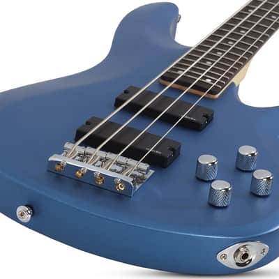 Schecter C-4 Deluxe Electric Bass - Satin Metallic Light Blue (585) image 9