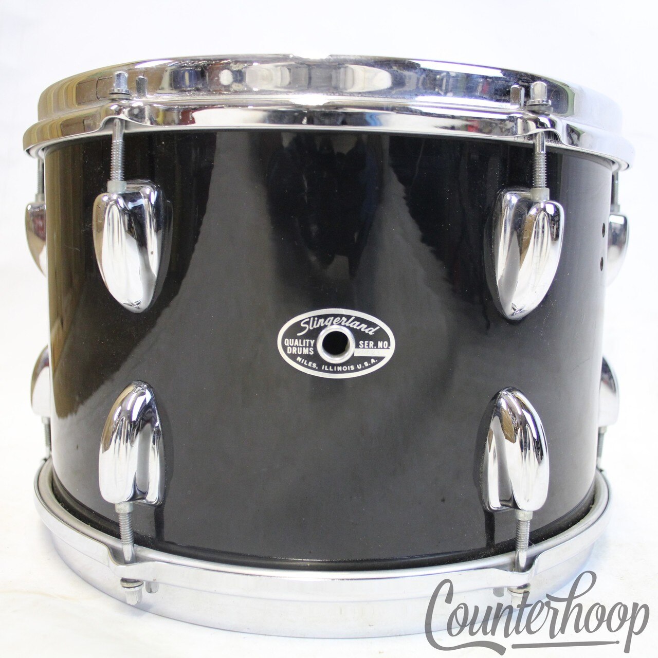 Slingerland 12x8" Tom Drum Black Beauty Niles 70s Sound King 3Ply Mahogany/Maple — main photograph