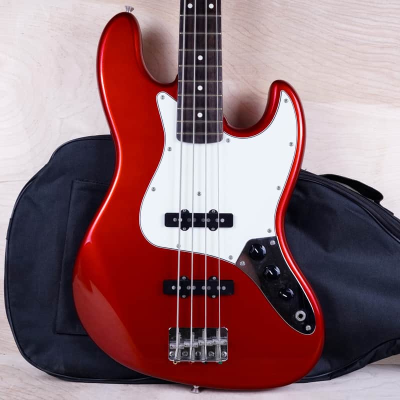 FGN J-Standard Bass 2011 Candy Apple Red Fujigen Made in Japan MIJ w/ Bag image 1