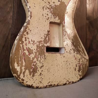 #202603 :: Baldman's Stratocaster (open) body in Aged Olympic White over Metallic Wine Red : Vintage image 8