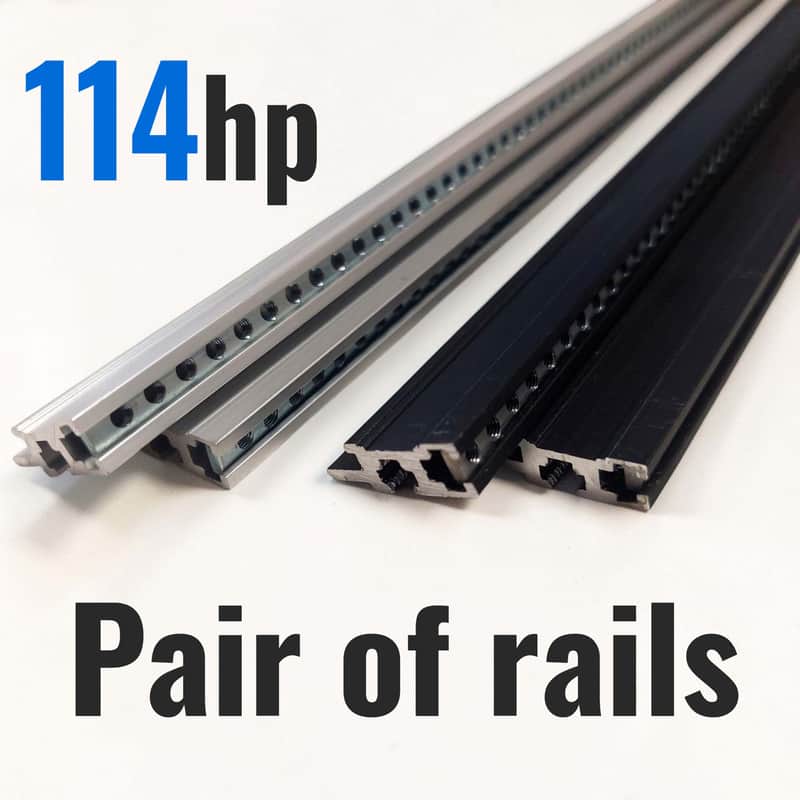 2 x 114hp Eurorack Rails with Threaded Strips (Pair of rails) image 1