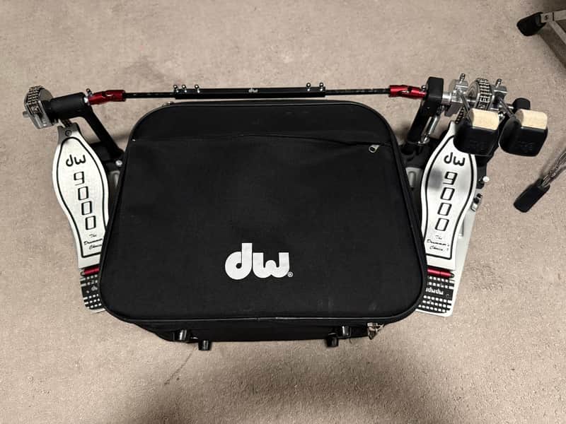 DW 9000 Series Double Bass Drum Pedal Newest Model with updated rim clamp and rubber bottom image 1