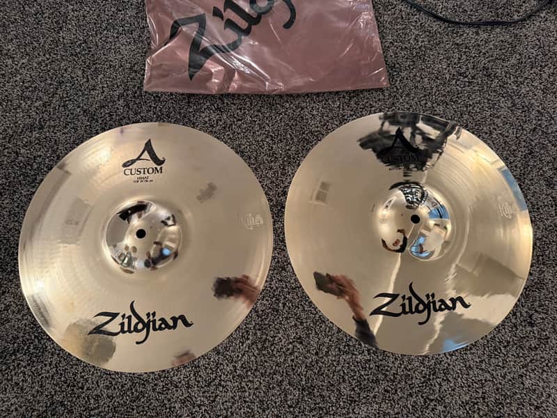 Zildjian 14" A Custom Hi-Hat Cymbals (Pair) image 1