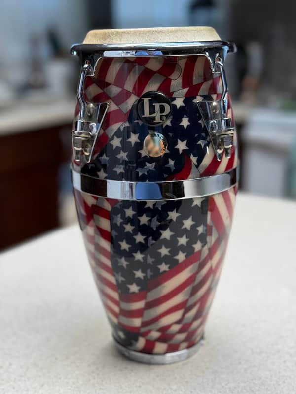 Latin Percussion LPM198-SoA Music Collection Mini Tunable Wood Conga with Chrome Hardware 2010s - Puerto Rican Flag image 1