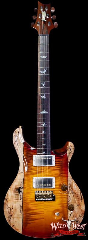 Paul Reed Smith PRS Private Stock #11318 Custom 24 Spalted Maple Top Natural with Dark Cherry Glow 7.65 LBS image 1