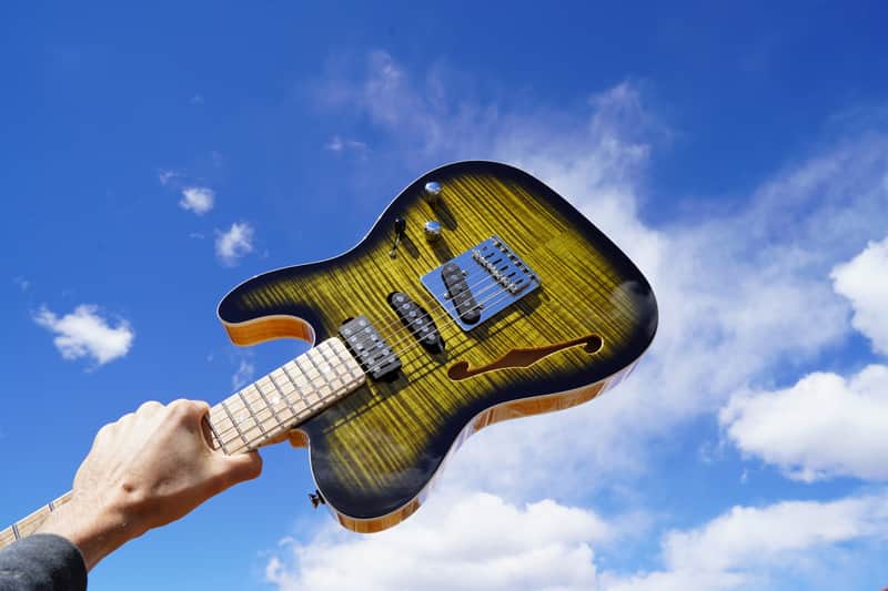 Schecter USA CUSTOM SHOP MASTERWORKS PT Nashville S/H Olive Green Sunburst w/ Tolex Case (2022) image 1