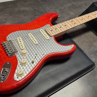 Fender Lacewood Stratocaster Custom Shop NAMM UK Showcase Tour American USA Orange Strat Turned Aluminum Aluminium Pick Guard 1 of 1 Electric Guitar image 10