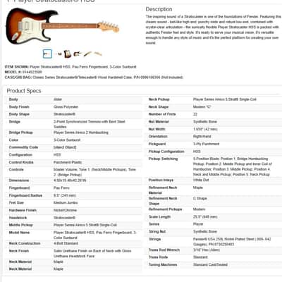 Fender Player Stratocaster HSS with Maple Fretboard 2020 HOT RODDED 3-Color Sunburst image 8