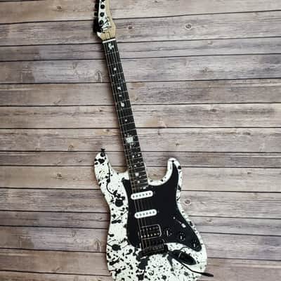 WKM Custom Guitars Splatercaster 2021 White and Black Nitro Lacquer image 1