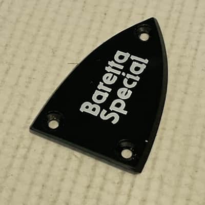 2020 Era Kramer Baretta Special Guitar Black Truss Rod Cover 1 Ply White Lettering image 2