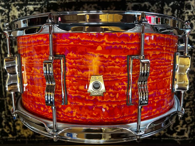 (MINT) Ludwig 6.5" x 14" Classic Maple Snare Drum - Mod Orange image 1