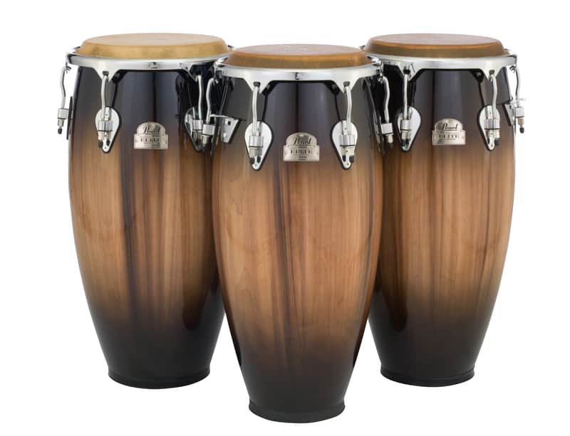Pearl Elite Thai Oak Mocha Burst 3pc Quinto Conga Tumba Set: 11", 11.75", 12.5" | Authorized Dealer image 1